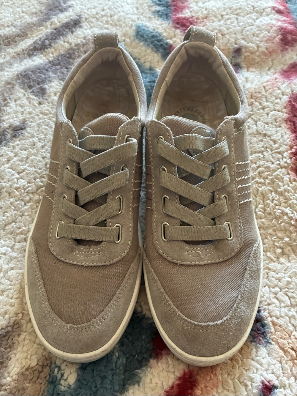 REVITALIGN Women's Casual Taupe Canvas Sneakers